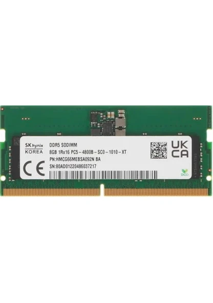 SK-Hynix HMCG66MEBSA092N 8 GB DDR5 4800 MHz CL40 Non ECC Notebook Ram ürün görseli 1