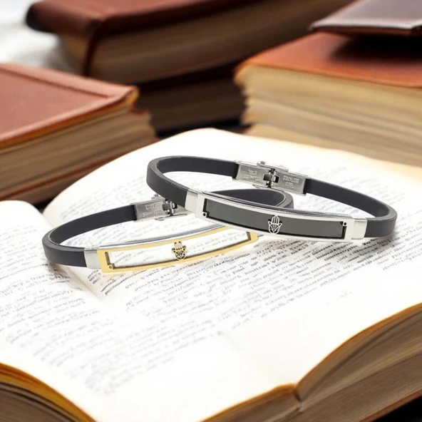 Fatma Ana Eli Desenli Çelik Bileklik 3183SCB013 - Resim 2