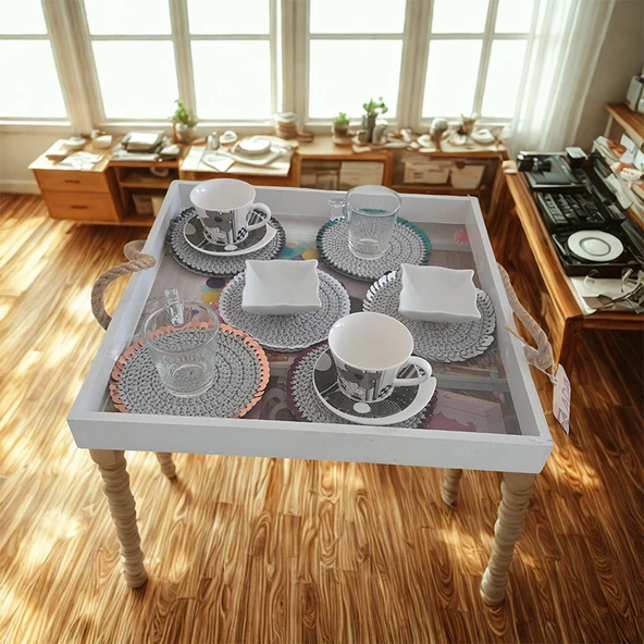 Gümüş Pullu Bardak Altlığı - Resim 3