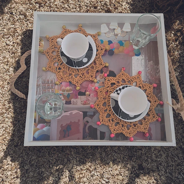 Boncuklu Bardak Altlığı - Resim 2