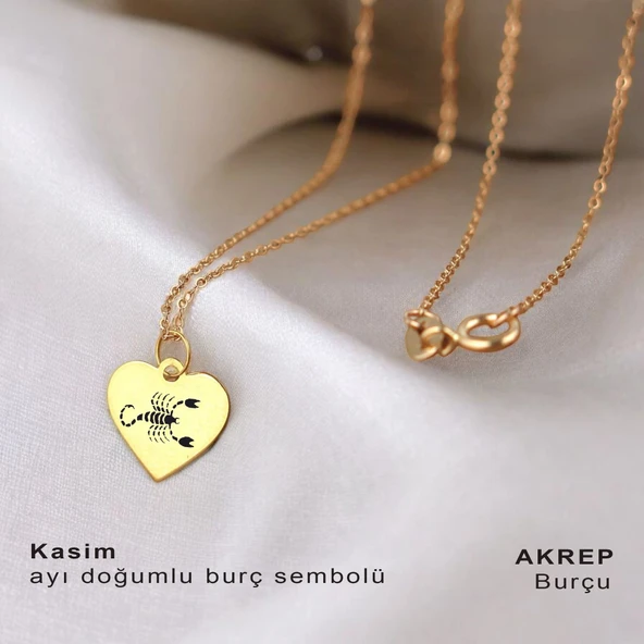Burca Özel Kalp Motifli Sevgililer Günü İçin 14 Ayar Altın Plakalı Hediyelik Kolye-352 ürün görseli