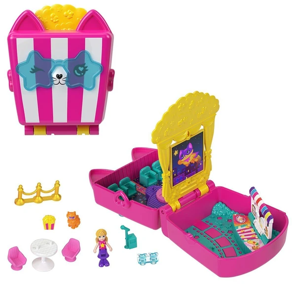 JFV01 Polly Pocket Kedicik Sineması Mini Oyun Seti - 1