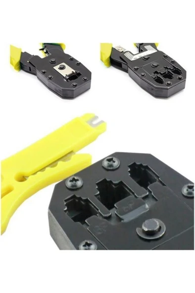 Network Kurulum Seti 3’lü Pense Seti + Test Cihazı + 100 Adet RJ45 Konnektör + Kep Kep - 5