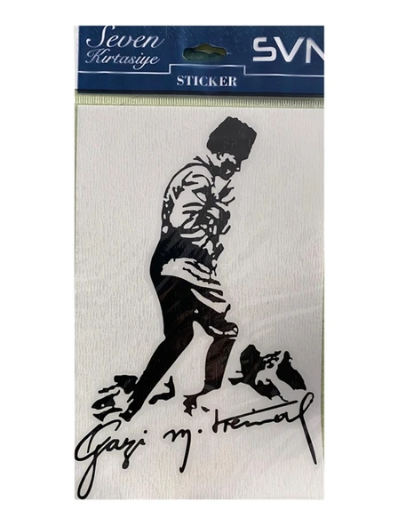 Atatürk Silüet Folyo Yapışkanlı Sticker - 2 adet - 1