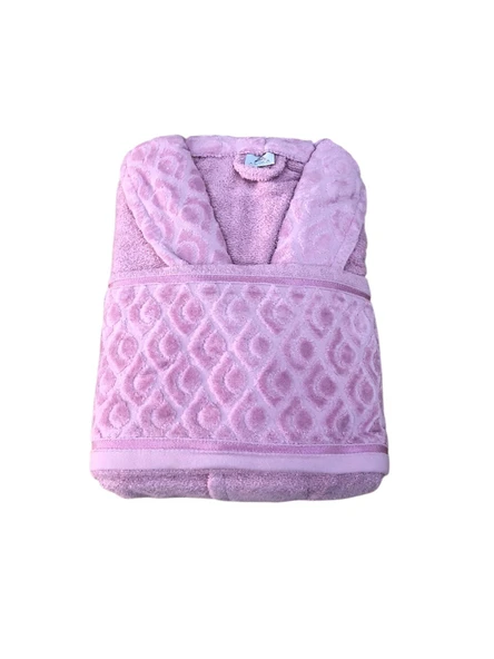 Royam 2 Parça %100 Pamuklu Kısmi Kadife Tek Kişilik Bornoz Seti - Resim 4