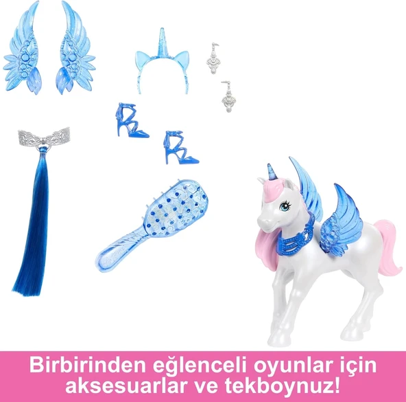 Barbie Mavi Saçlı Prenses Bebek HRR16 - 3