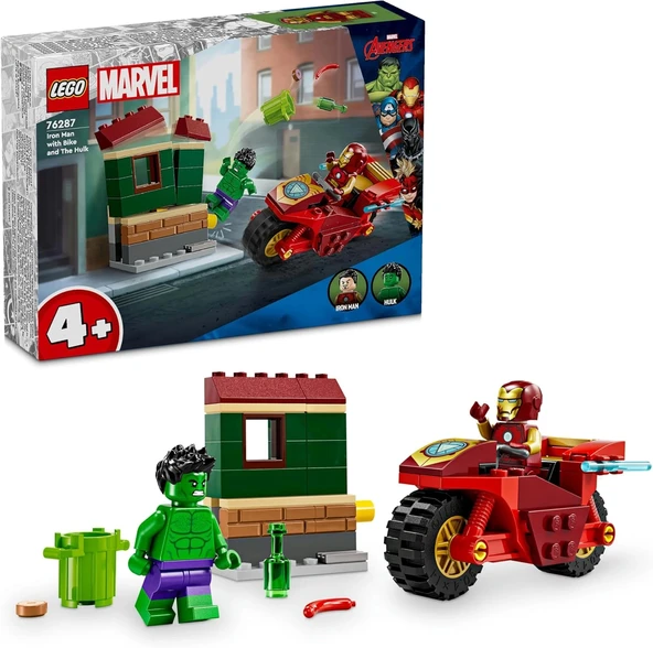 LEGO Marvel Motosikletli Iron Man ve Hulk 76287