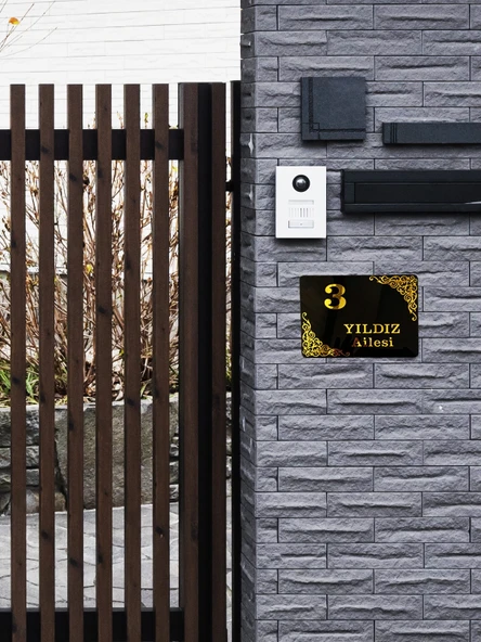 Zarif Ve Şık Pleksi Kapı İsimliği Kişiselleştirilmiş Daire Kapısı,Dış Kapı İsimliği Hediyelik Ürün - Resim 4