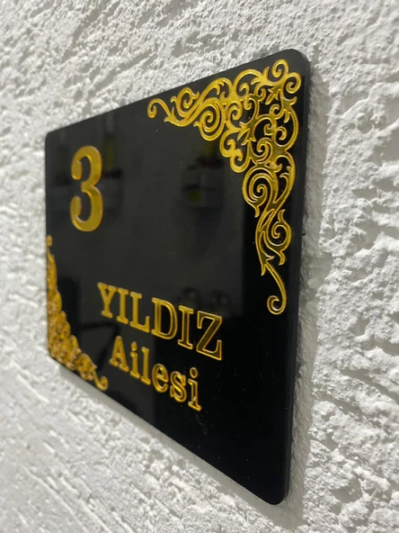 Zarif Ve Şık Pleksi Kapı İsimliği Kişiselleştirilmiş Daire Kapısı,Dış Kapı İsimliği Hediyelik Ürün - Resim 2