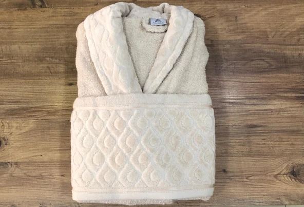 Royam 2 Parça %100 Pamuklu Kısmi Kadife Tek Kişilik Bornoz Seti - Resim 9