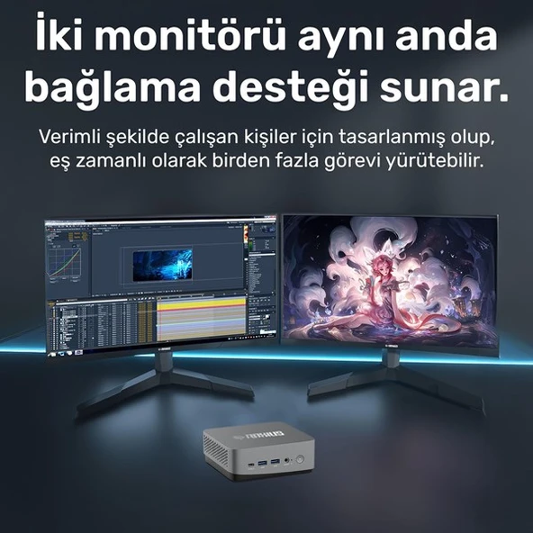 RAXIUS MP AD16 İ3 UHD13-315U001 CORE i3 1315U 8GB RAM 512GB NVME O/B UHD FDOS MINI PC - Resim 5