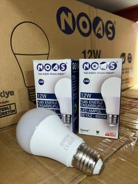 NOAS 12W LED AMPUL 720LM BEYAZ-6500K 3 ADET ürün görseli