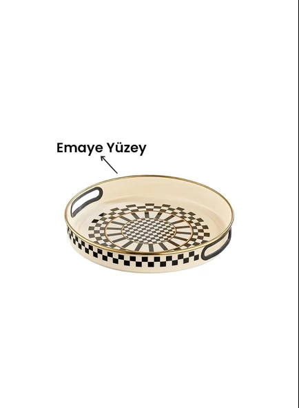 Prime Cream Emaye Servis Tepsisi – 28 CM - 4