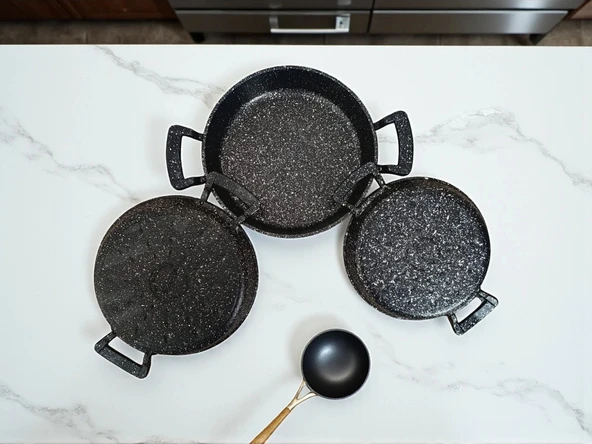 MyBru Döküm Omlet Tava 3'lü Set 18-20-22 Cm - 5