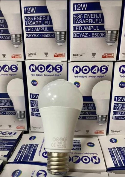 NOAS 12W LED AMPUL 720LM BEYAZ-6500K 3 ADET - Resim 2