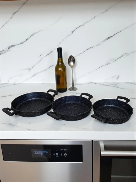 MyBru Döküm Omlet Tava 3'lü Set 18-20-22 Cm - 6
