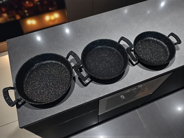 MyBru Döküm Omlet Tava 3'lü Set 18-20-22 Cm - 8