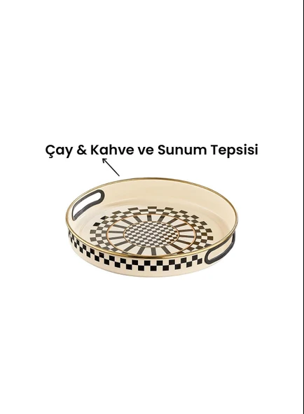 Prime Cream Emaye Servis Tepsisi – 28 CM - 2
