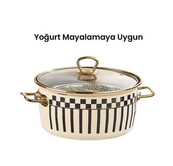 Prime Cream Emaye Kızartma Tenceresi – 22 CM - 5