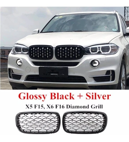 Bmw X5 F15 çift şeritli ön panjur ızgara 2014-2018 arası diamond - 2