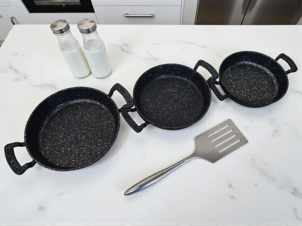 MyBru Döküm Omlet Tava 3'lü Set 18-20-22 Cm - 7