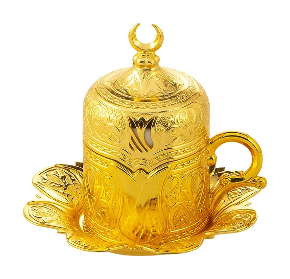 LALEZAR PORSELENLİ DAMAT FİNCANI ALTIN - Resim 3