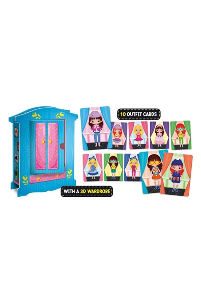 Manyetik Kıyafetleriyle Montessori Ahşap Moda Bebeği ve Gardırop Seti - 4