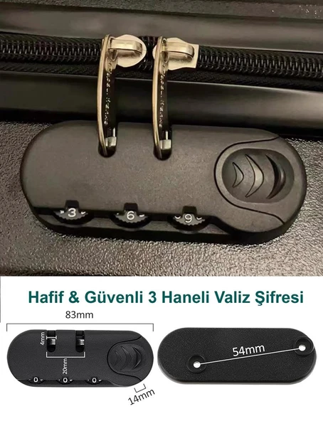 Hafif & Güvenli 3 Haneli Valiz Şifresi 2 Adet ürün görseli