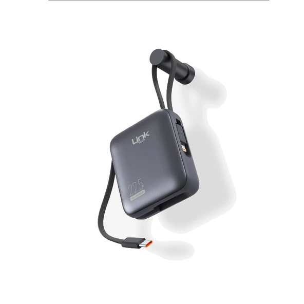 LinkTech PD22 Premium 10000 mAh 22.5W Hızlı Dahili Kablolu Powerbank - 3