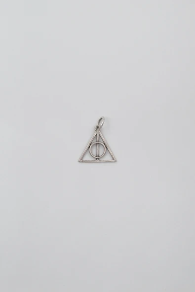 Minimal Harry Potter Ölüm Yadigarları Kolye Ucu - Antik Gümüş Kaplama - Kadın Erkek - 1