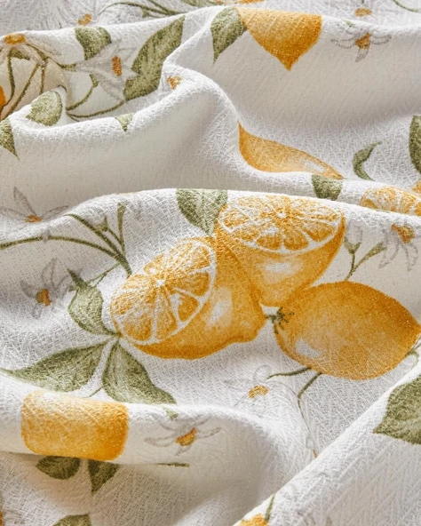 English Home Amalfi Breeze Baskılı Tek Kişilik Pike Takımı 150x220 cm Sarı - 6