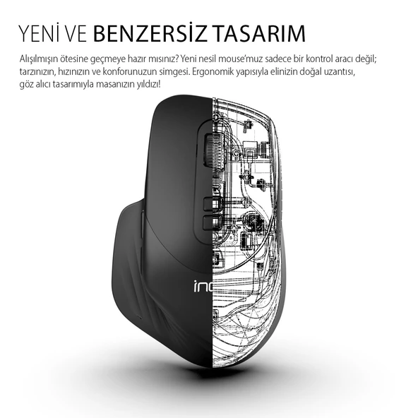 Inca IWM-553S Bluetooth+Wireless Double Mod Rechargeable Silent Mouse - 3