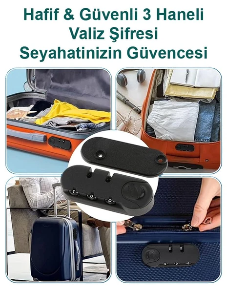 Hafif & Güvenli 3 Haneli Valiz Şifresi 2 Adet - Resim 4
