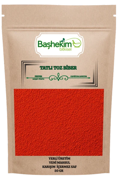 Tatlı Toz Biber Yerli Üretim Karışımsız Saf Yeni Mahsul Gurme Kalite 50 Gr ürün görseli
