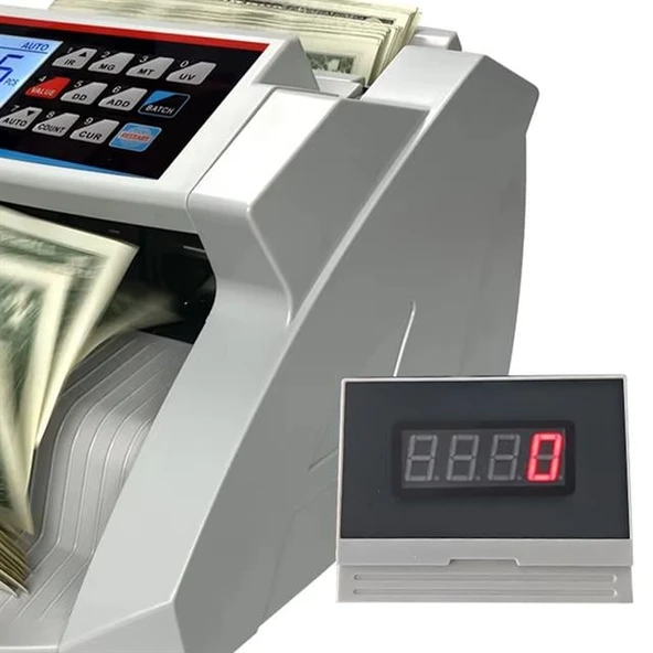 Powermaster PM-25068 TRY-EUR-USD Sesli Karışık Ve Adet Para Sayma Makinesi Harici Ekranlı 80W 60Db AC100-240V - Resim 3