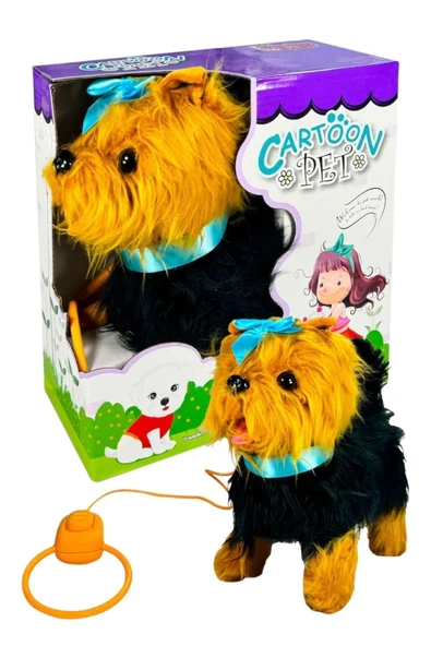 Seçtim Aldım Pelüş Ft-b267 Tasmalı Yürüyen Mavi Fiyonklu Köpek 24m ürün görseli