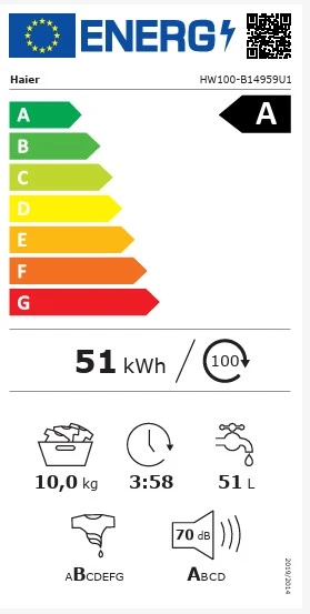 HAIER HW100-B14959N1TR A Enerji Sınıfı 10 Kg 1400 Devir Çamaşır Makinesi Beyaz - 6