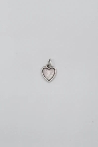Minimalist Kalp Kolye Ucu - Antik Gümüş Kaplama - Kadın Erkek ürün görseli 1