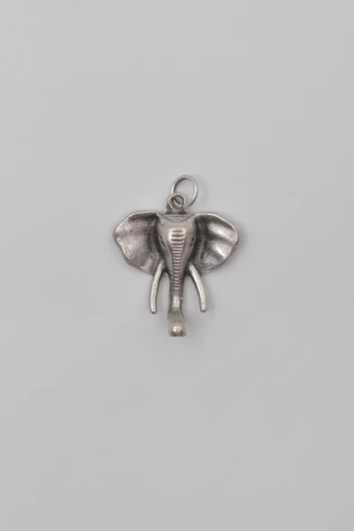 Fil Kafası KolyeKolye Ucu - Antik Gümüş Kaplama - Kadın Erkek ürün görseli 1