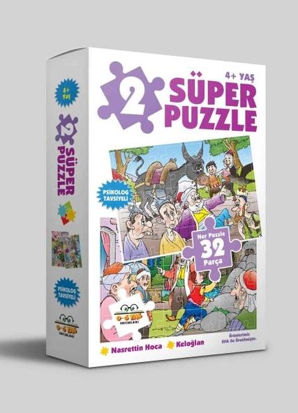 2 Süper Puzzle - Nasrettin Hoca Keloğlan +4 Yaş - 1