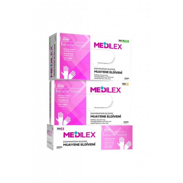 Reflex Medilex PEMBE Pudrasız Eldiven (M) Beden