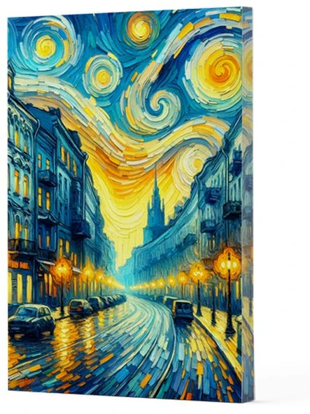 Van Gogh 6 - Sokak Çizgili Yan Boyamalı Defter ürün görseli