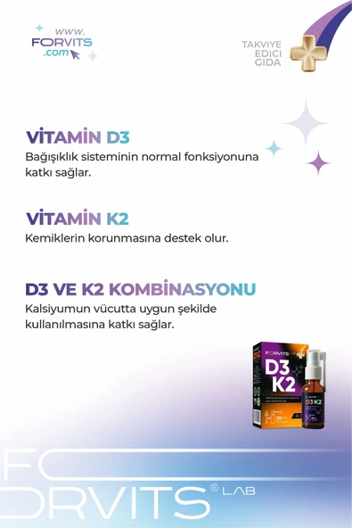 Forvits Lab Vitamin D3k2 Sprey 20 ml - 2