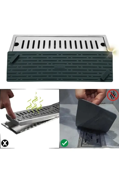 Siyah Renk Uzun Model Kötü Koku Önleyici Silikon Mat Banyo Mutfak Lavabo Balkon Gider Tıpası Kapağı - 2