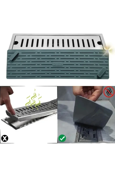 GRİ Renk Uzun Model Kötü Koku Önleyici Silikon Mat Banyo Mutfak Lavabo Balkon Gider Tıpası Kapağı - 6