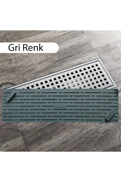 GRİ Renk Uzun Model Kötü Koku Önleyici Silikon Mat Banyo Mutfak Lavabo Balkon Gider Tıpası Kapağı - 4