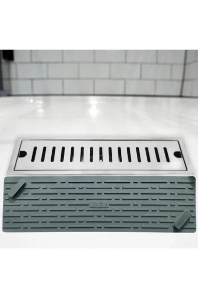 GRİ Renk Uzun Model Kötü Koku Önleyici Silikon Mat Banyo Mutfak Lavabo Balkon Gider Tıpası Kapağı - 3