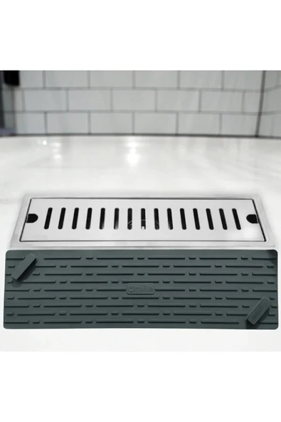 GRİ Renk Uzun Model Kötü Koku Önleyici Silikon Mat Banyo Mutfak Lavabo Balkon Gider Tıpası Kapağı - 8