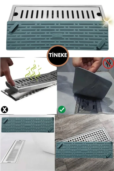 GRİ Renk Uzun Model Kötü Koku Önleyici Silikon Mat Banyo Mutfak Lavabo Balkon Gider Tıpası Kapağı