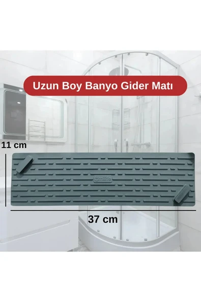 GRİ Renk Uzun Model Kötü Koku Önleyici Silikon Mat Banyo Mutfak Lavabo Balkon Gider Tıpası Kapağı - 5